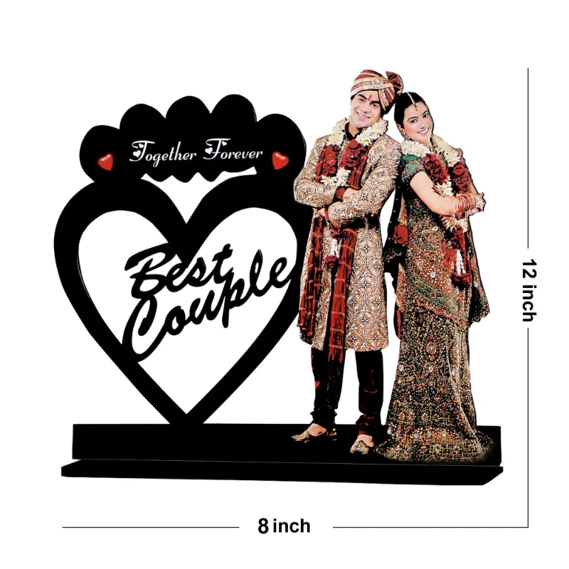 Personalised Best Couple Heart Acrylic Standee with Photo - Image 3