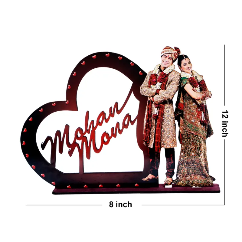 Personalised Heart Acrylic Standee with Photo - Image 3