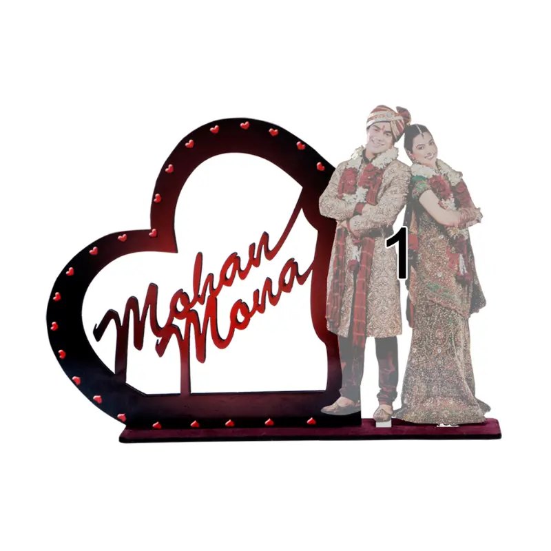 Personalised Heart Acrylic Standee with Photo - Image 2