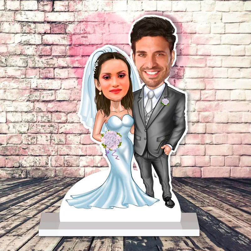 Personalized Couple Newly Wed Caricature by Rainbow Gifts
