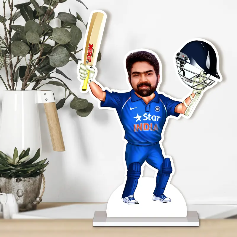 Personalized Star India Cricket Caricature by Rainbow Gifts