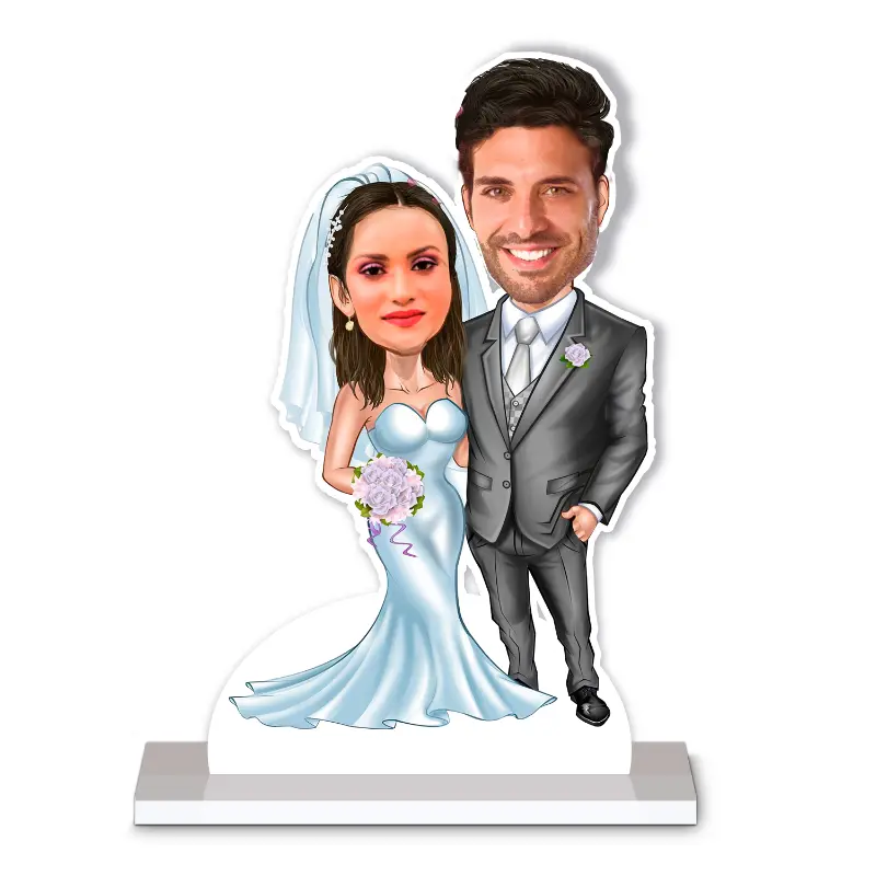 Personalized Couple Newly Wed Caricature by Rainbow Gifts - Image 3