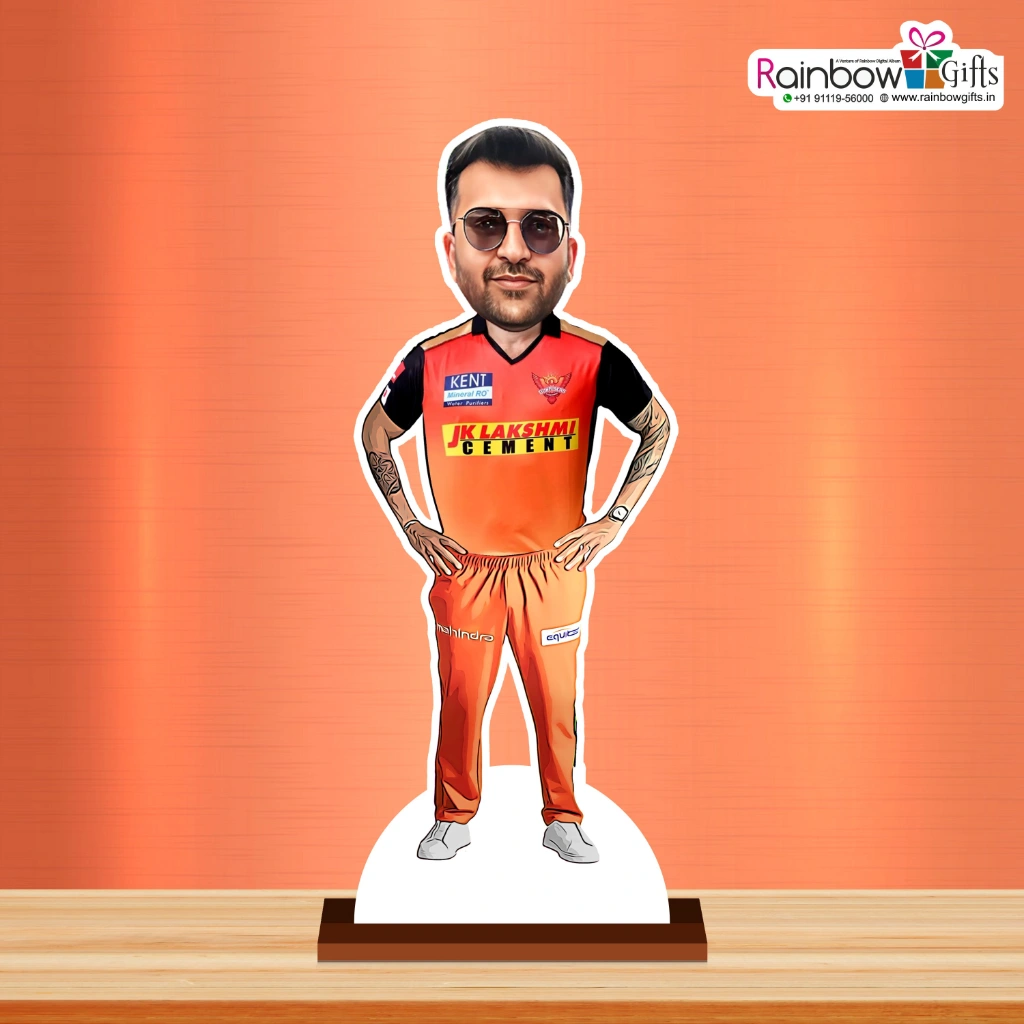 Personalized Sunrisers Hyderabad Caricature by Rainbow Gifts