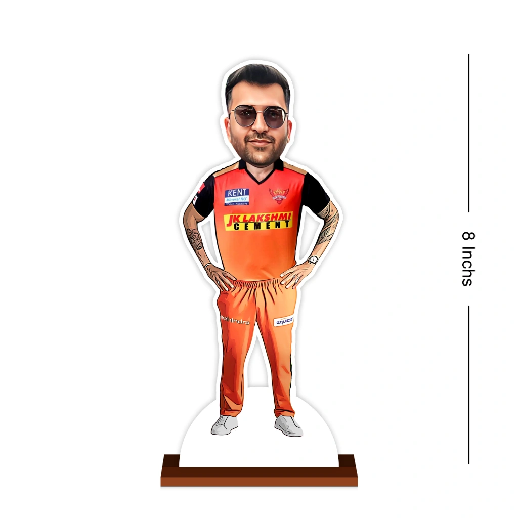Personalized Sunrisers Hyderabad Caricature by Rainbow Gifts - Image 3