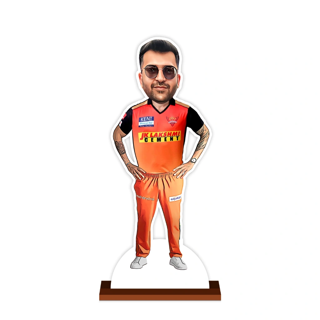 Personalized Sunrisers Hyderabad Caricature by Rainbow Gifts - Image 2