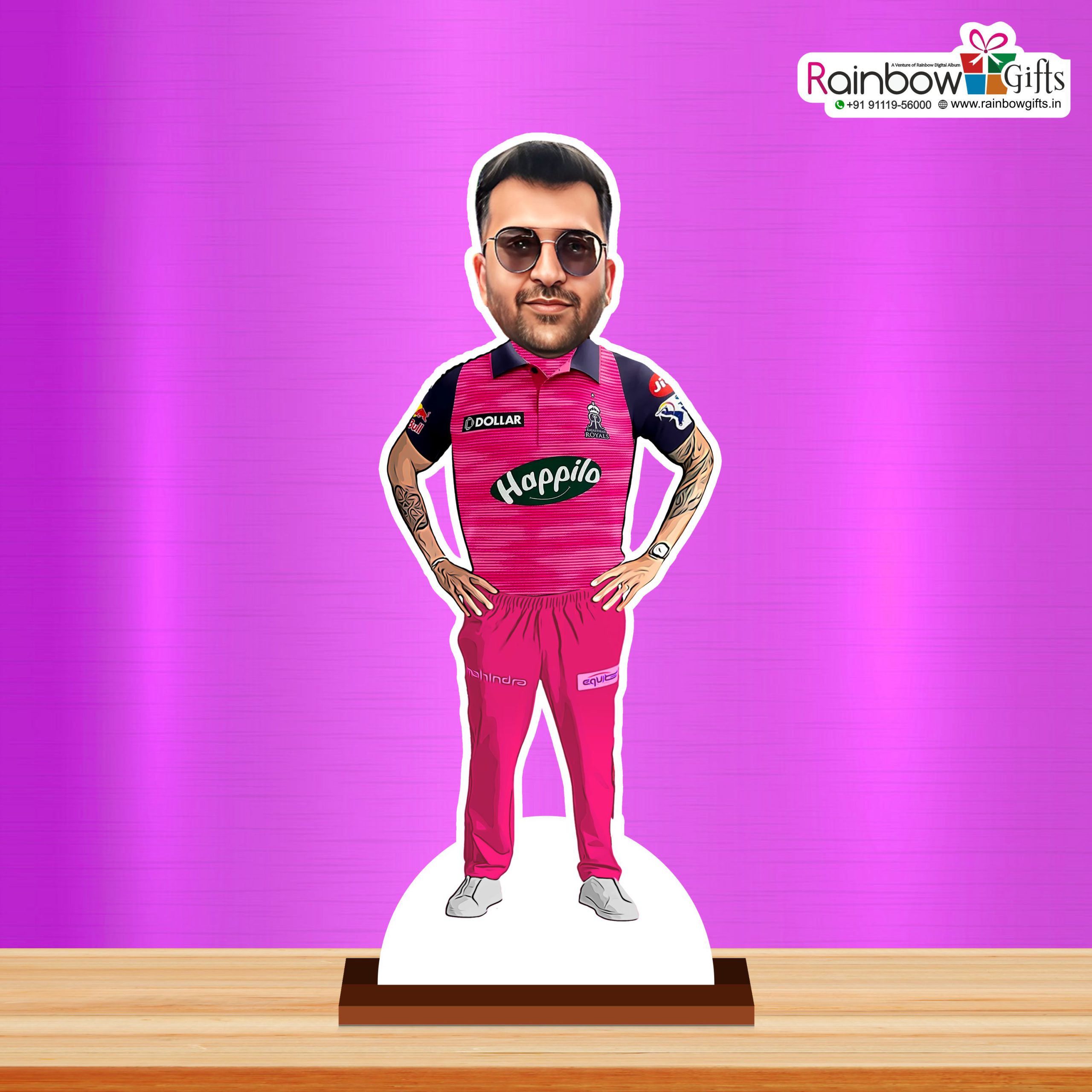 Personalized Rajasthan Royals Caricature by Rainbow Gifts