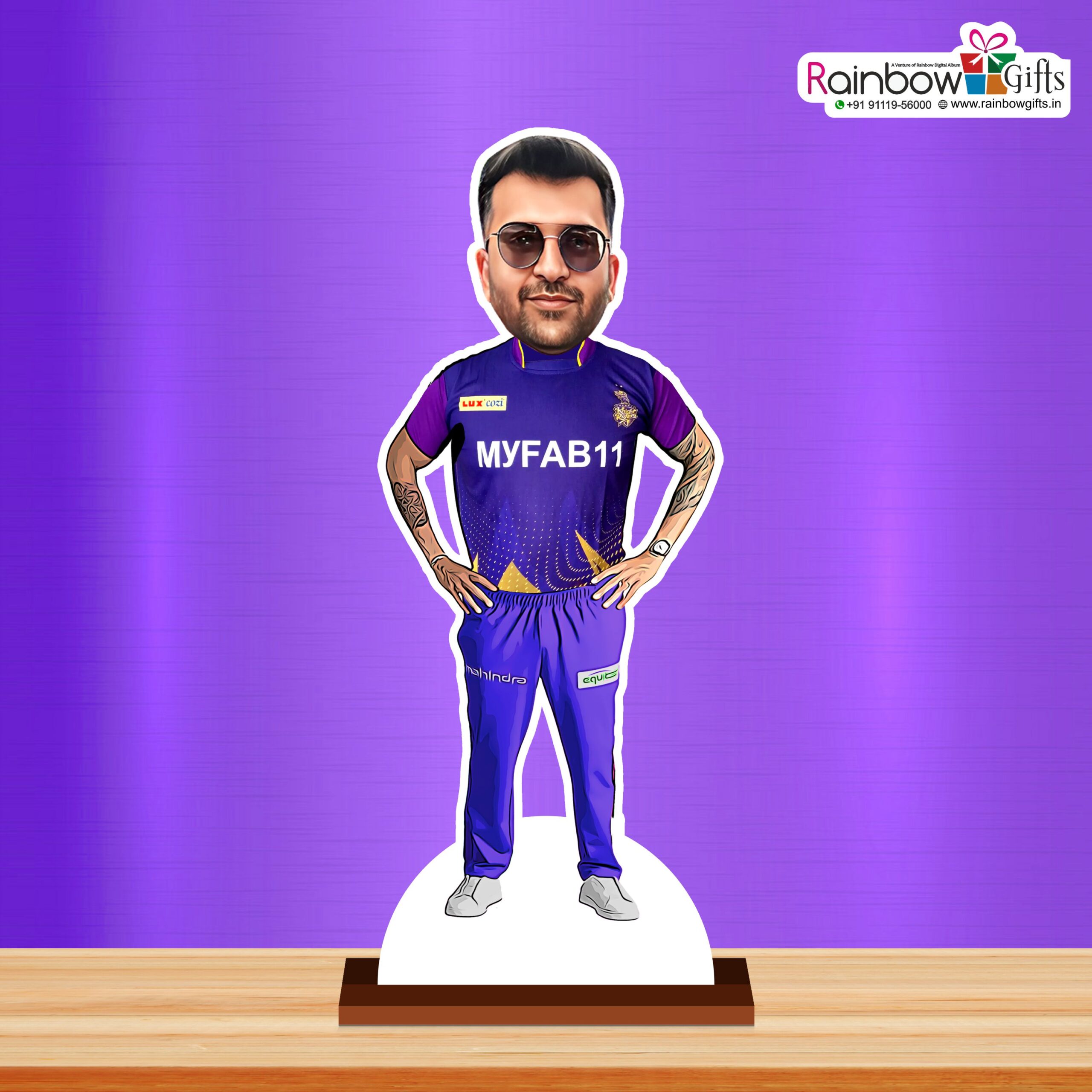 Personalized Kolkata Knight Riders Caricature by Rainbow Gifts
