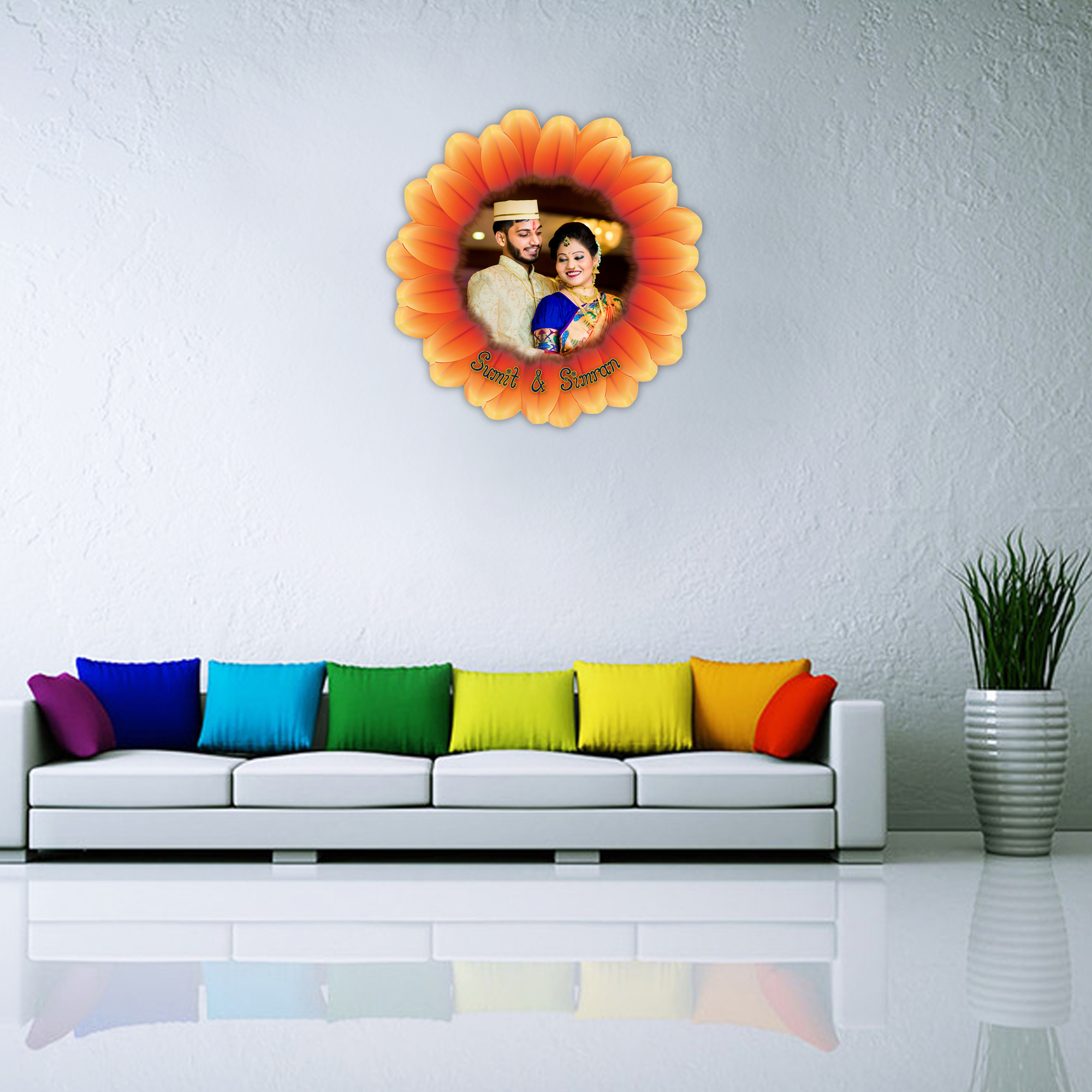 Personalised Sunflower Name & Photo Plaque