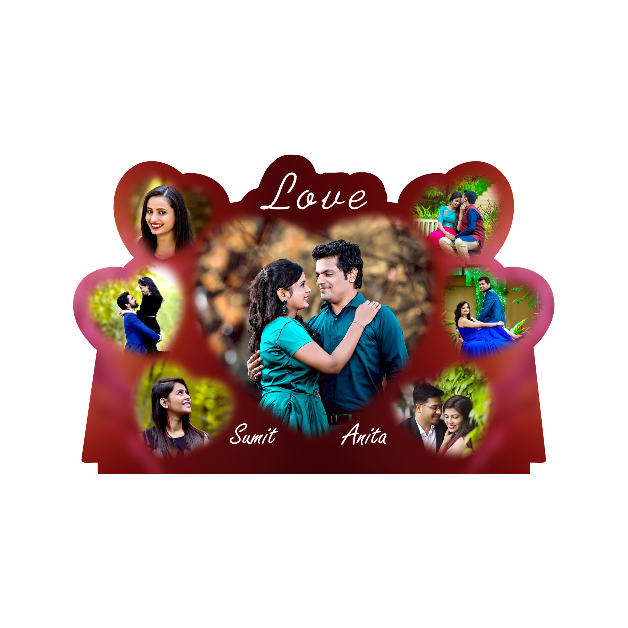 Personalised 7-Photo "Love" Wall Plaque - Image 2