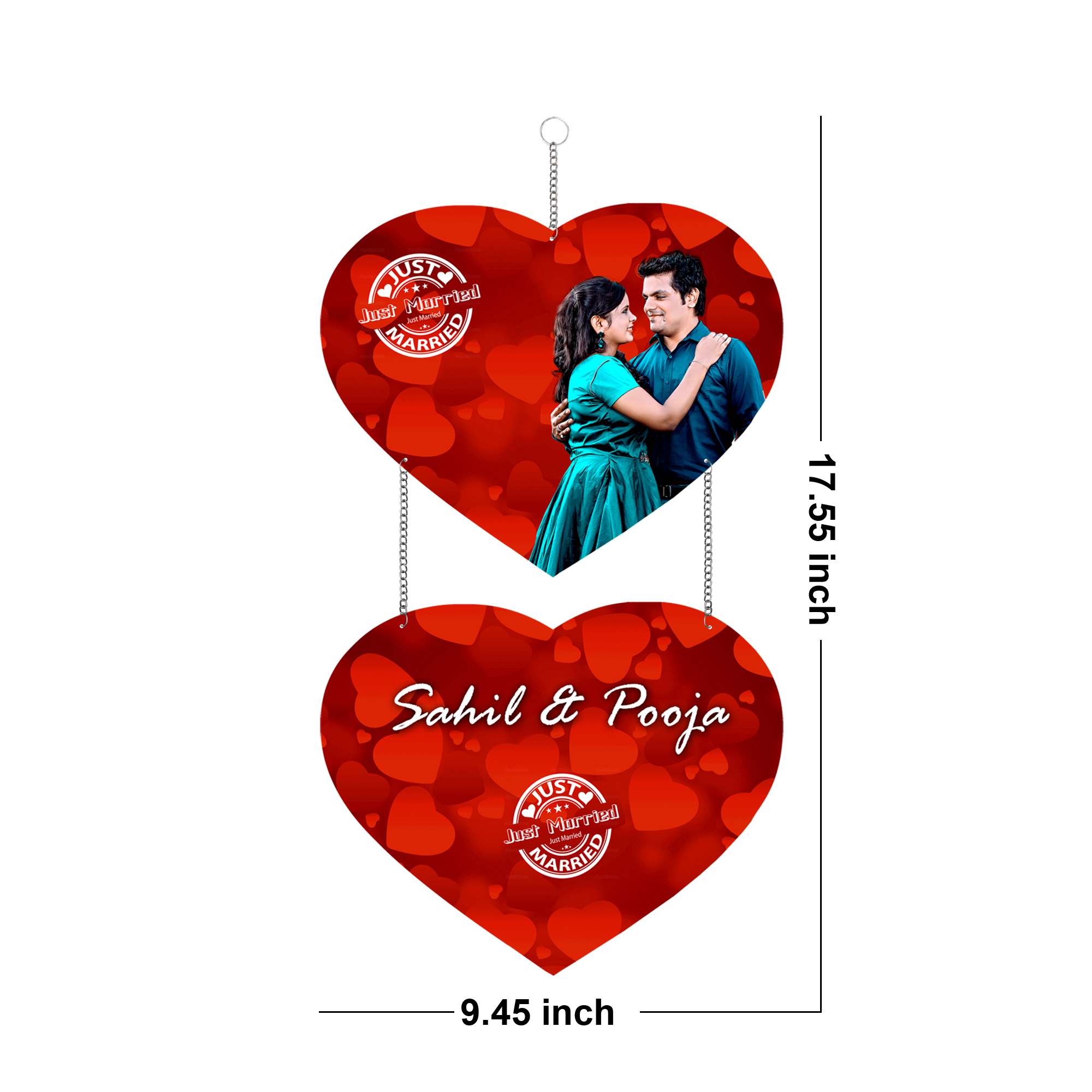 Personalised 2-Tier Heart Chain - Image 4