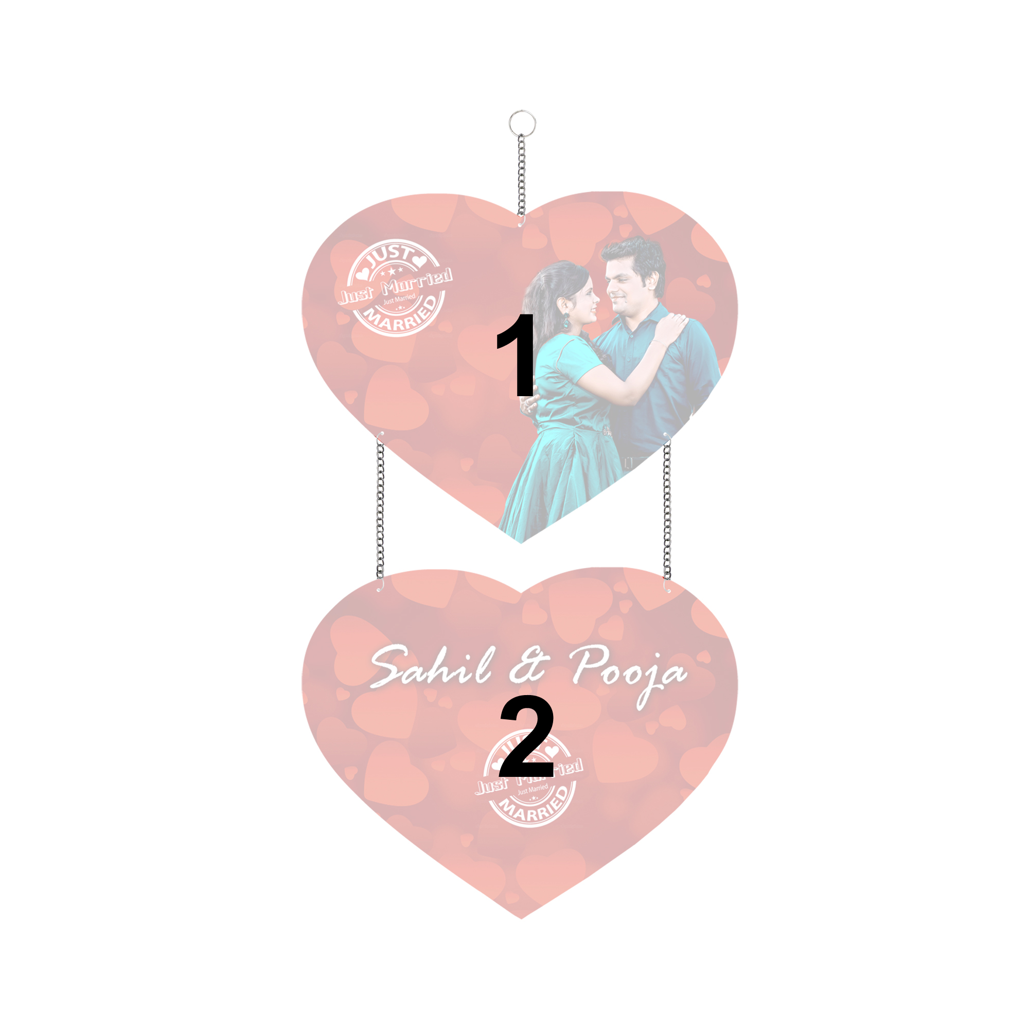 Personalised 2-Tier Heart Chain - Image 3