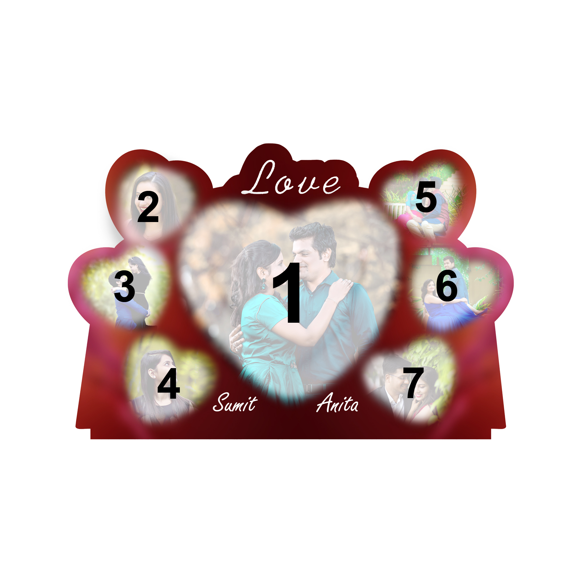 Personalised 7-Photo "Love" Wall Plaque - Image 3