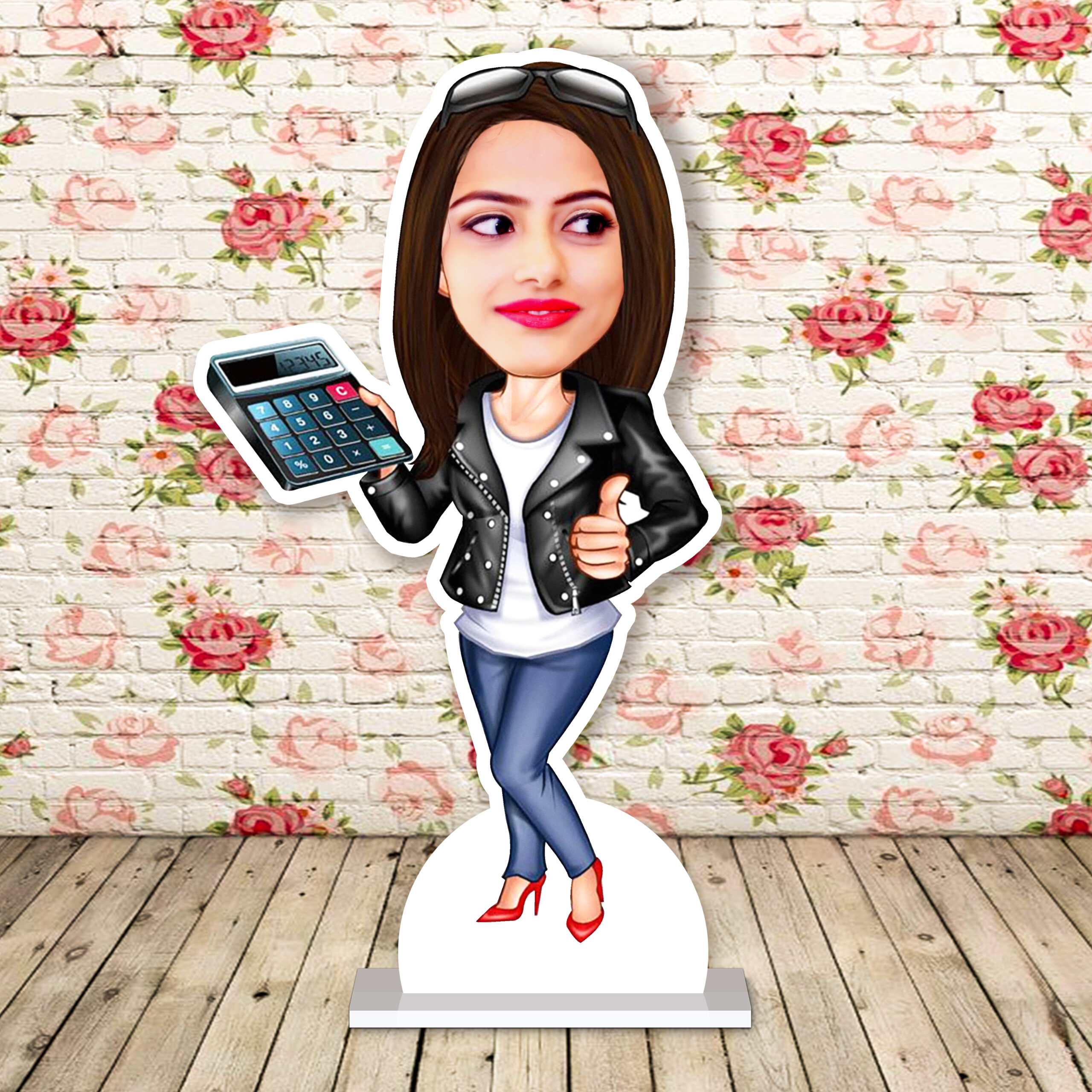 Girl Accountant Caricature by Rainbow Gifts