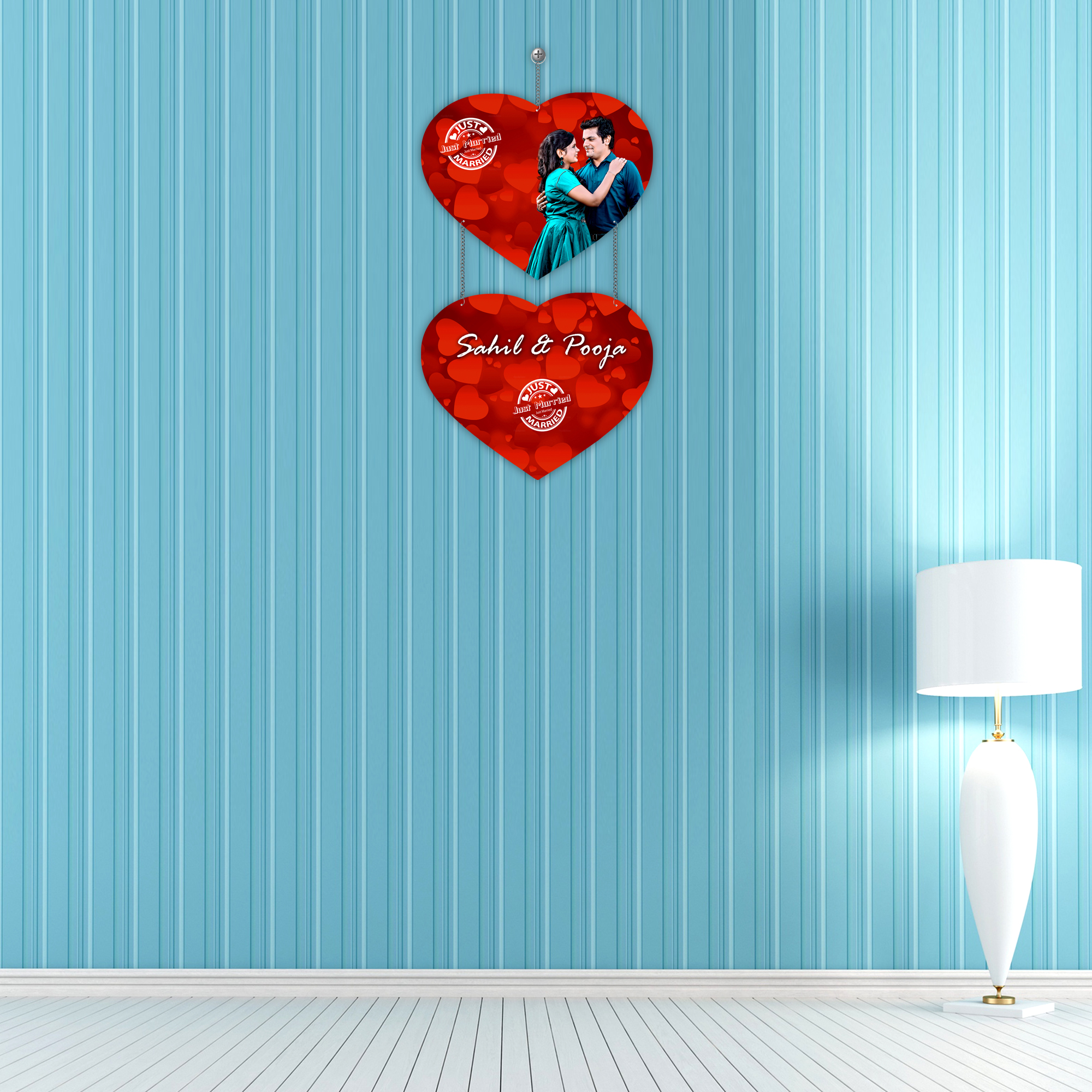 Personalised 2-Tier Heart Chain