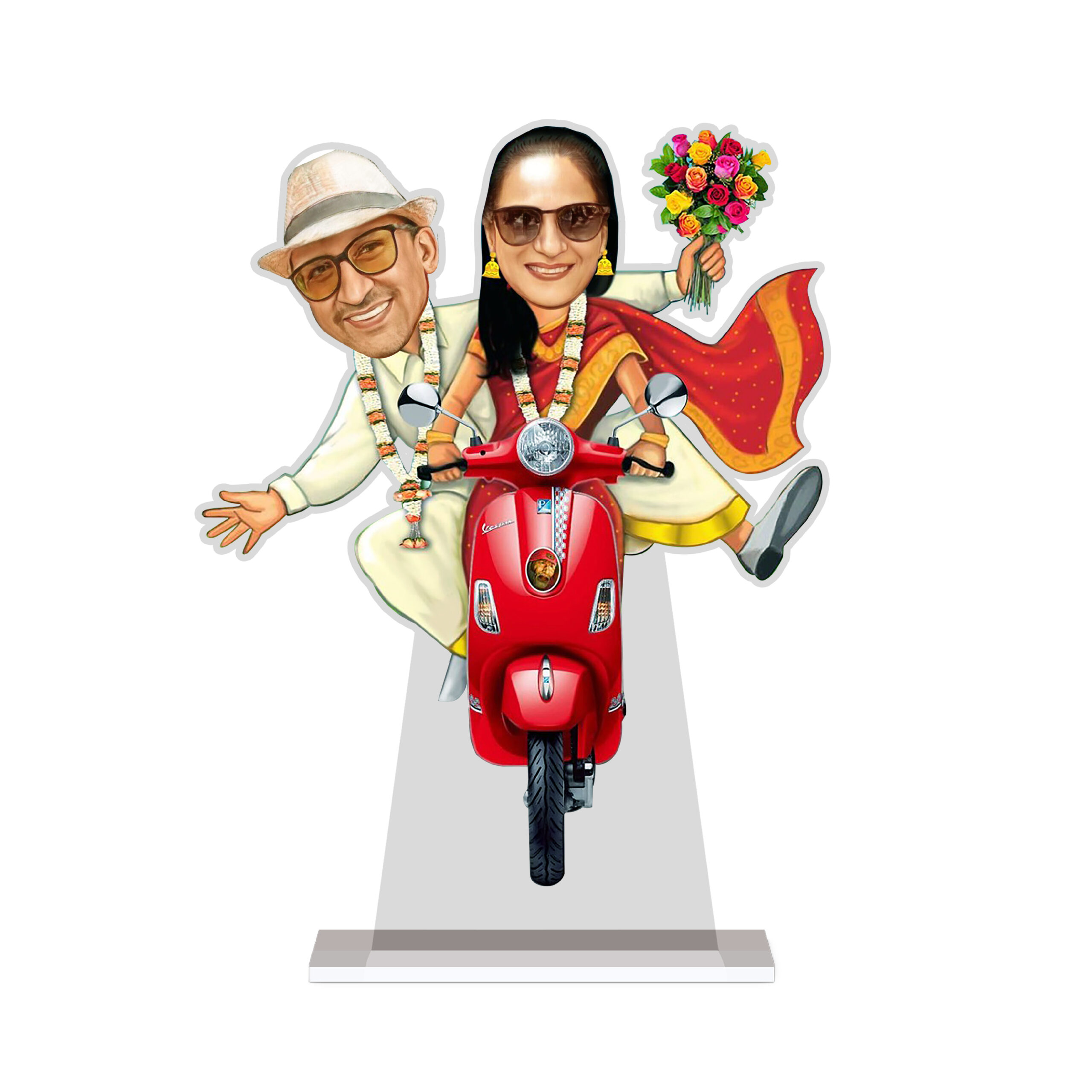 Couple on Scooter Caricature by Rainbow Gifts - Image 3