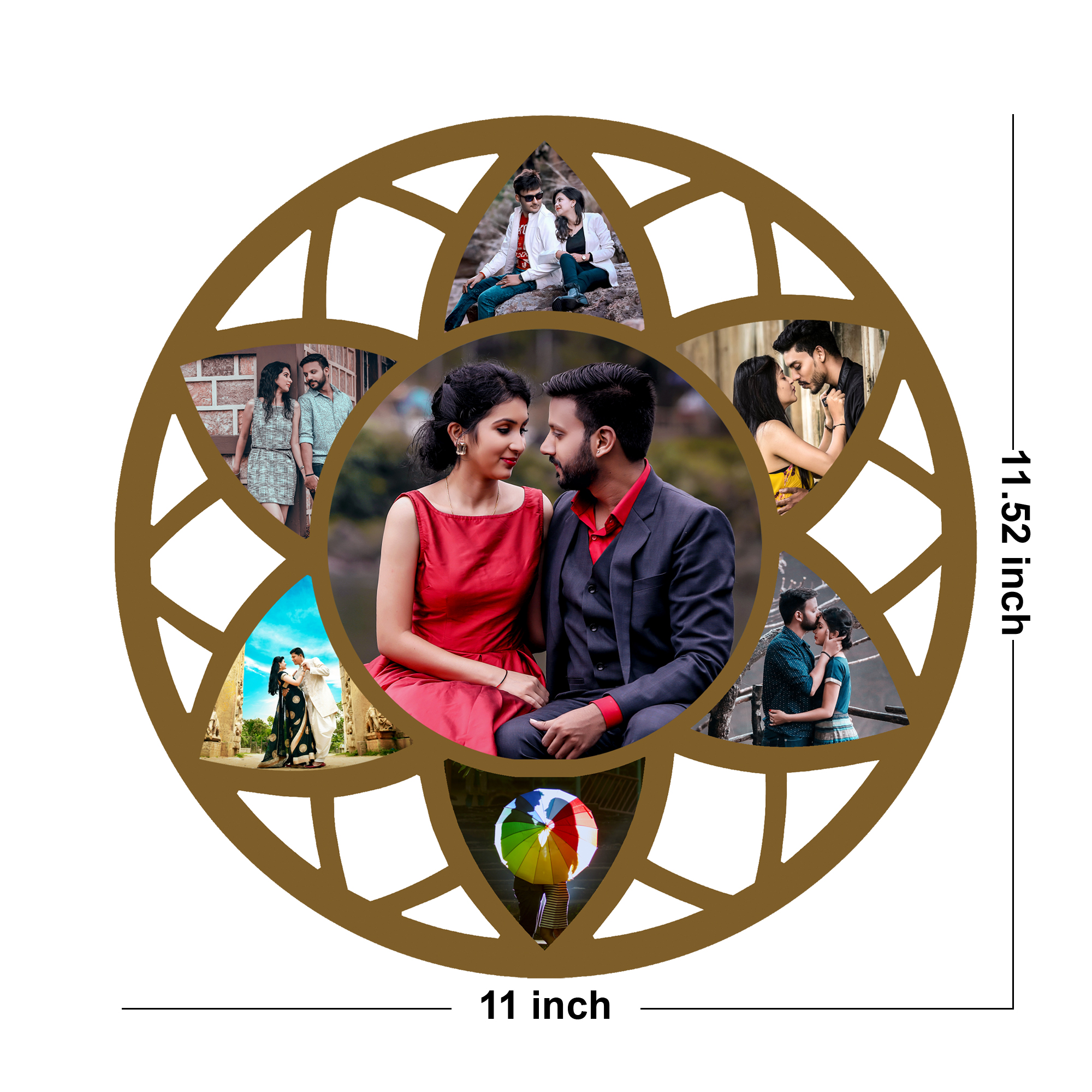 Personalised 7-Photo Golden Lattice Frame - Image 4
