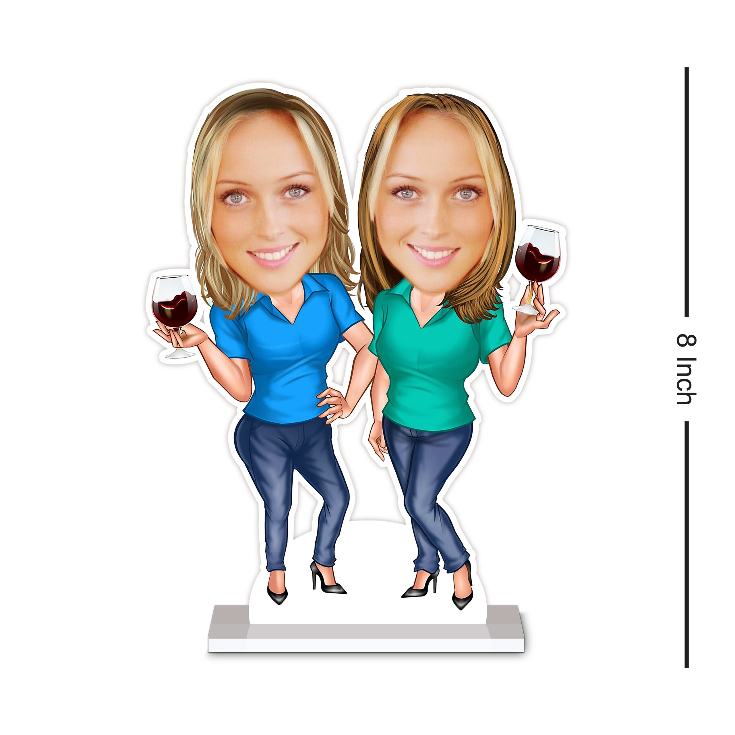 Chill Duo Wine Caricature by Rainbow Gifts - Image 3