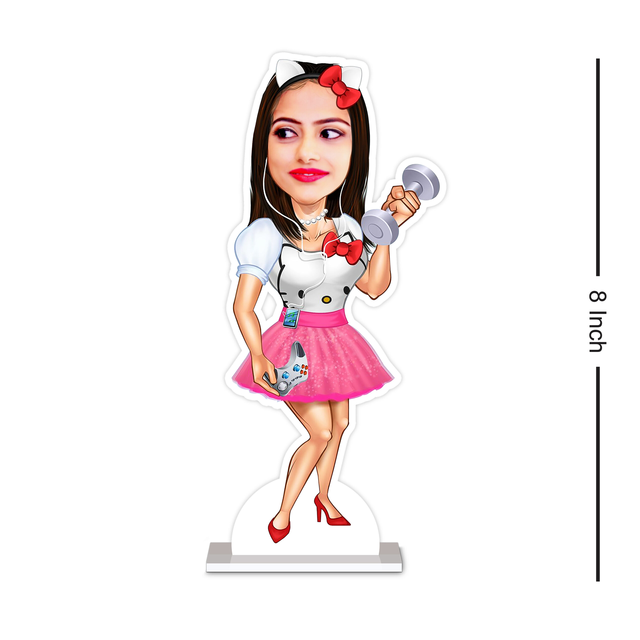 Multitasking Girl Cutsey Caricature by Rainbow Gifts - Image 3