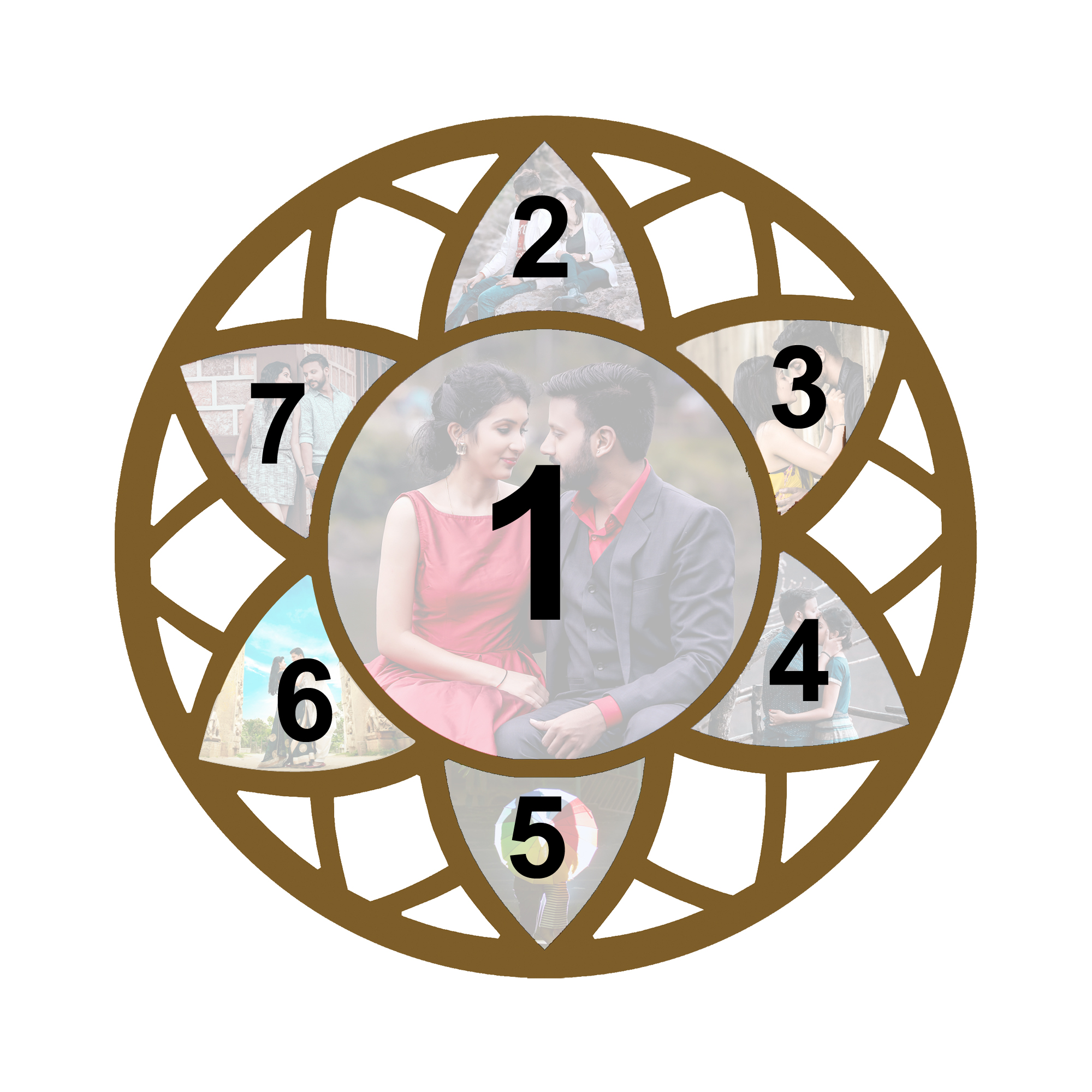 Personalised 7-Photo Golden Lattice Frame - Image 3